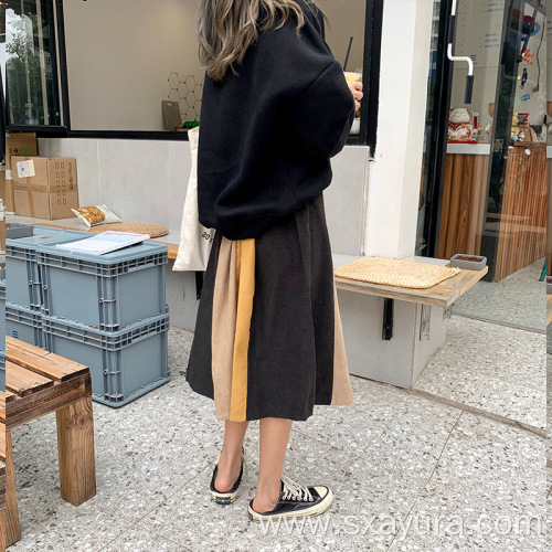 New Urban Leisure in the Fall 2020 A-line high waist slim slimming midi skirt Factory